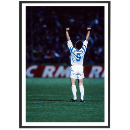 Jean-Pierre Papin fête le titre de l'OM, 1991