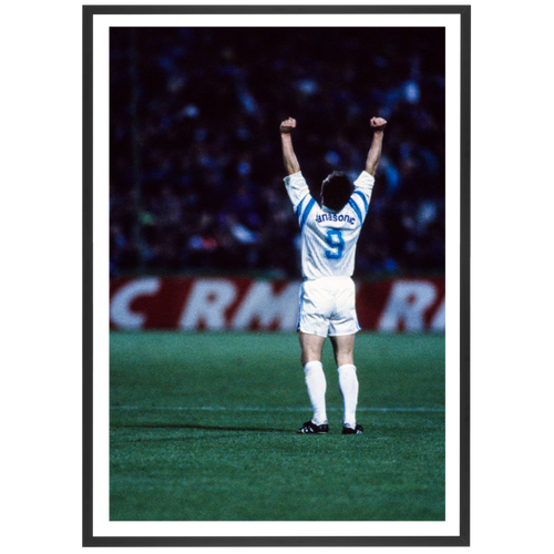 Jean-Pierre Papin fête le titre de l'OM, 1991