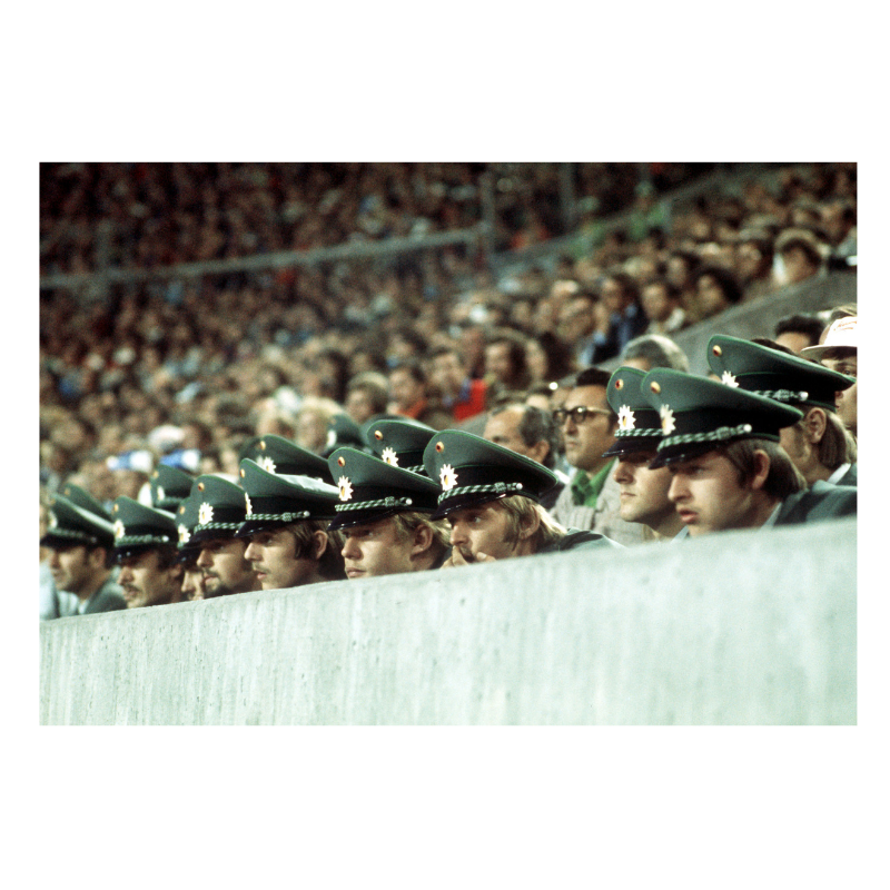 German police officers attending a World Cup match, 1974