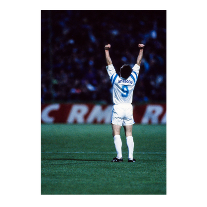 Jean-Pierre Papin fête le titre de l'OM, 1991