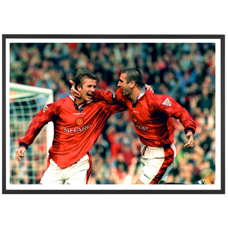 La joie d’Eric Cantona et David Beckham, 1996