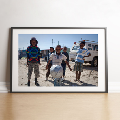Enfants sud-africains jouant au football, 2010