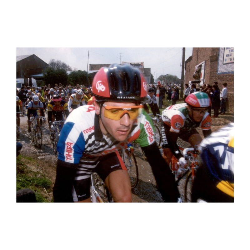 Jalabert on the cobblestones of Paris-Roubaix, 1990