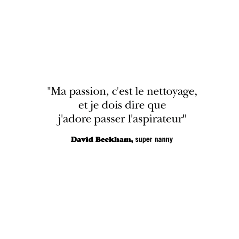 Mug citation Beckham "J'adore le nettoyage"