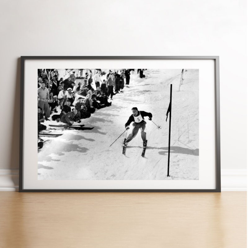 Emile Allais au slalom avec le dossard 5