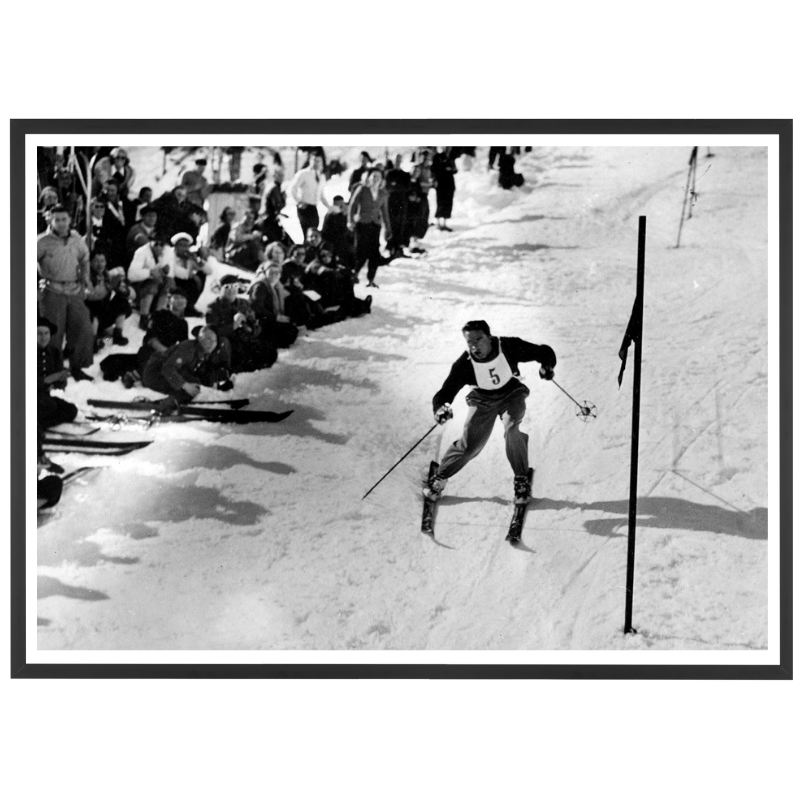 Emile Allais au slalom avec le dossard 5