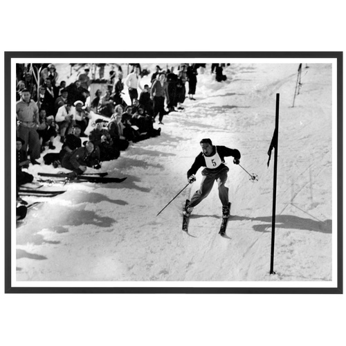 Emile Allais au slalom avec le dossard 5