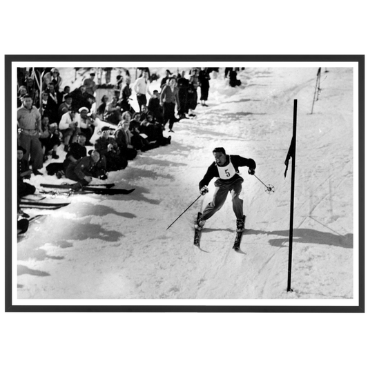 Emile Allais au slalom avec le dossard 5