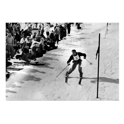 Emile Allais au slalom avec le dossard 5