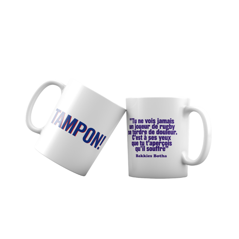 Botha quote mug "You never see a rugby player writhing in pain"