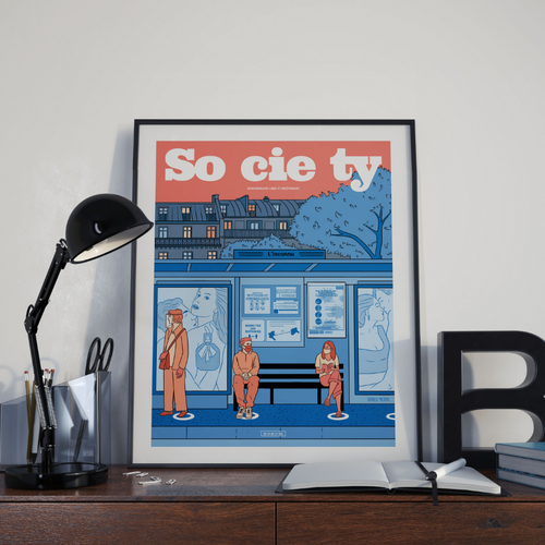 Affiche Society #131, Distanciation sociale