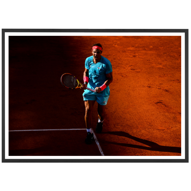 Rafael Nadal célèbre son point face à Djoko, Roland-Garros 2020