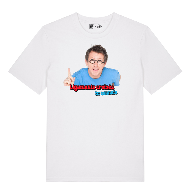 T-shirt blanc 'Ligaments croisés tu connais'