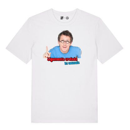T-shirt blanc 'Ligaments croisés tu connais'