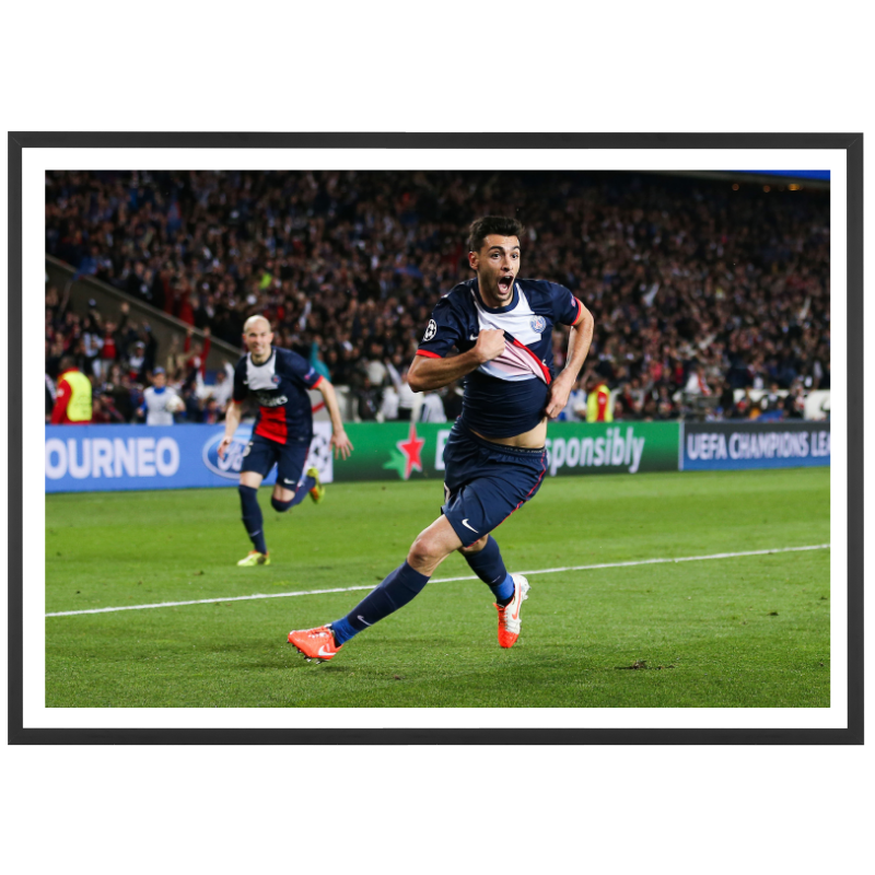 Pastore festeggia il suo gol contro il Chelsea, 2014