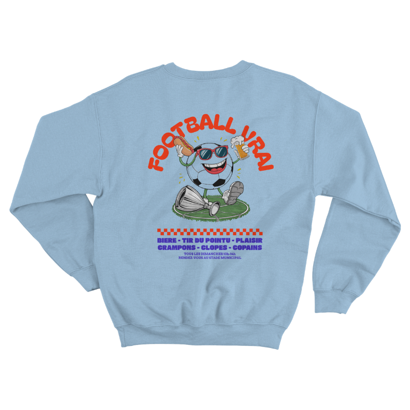 Sweat "Football District" : bière, pointu, chasuble