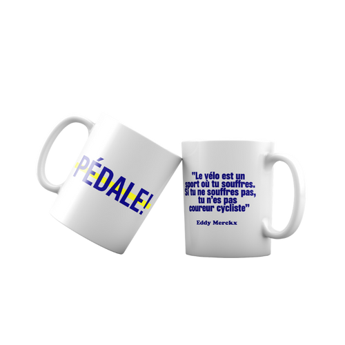 Mug citation Merckx "Le vélo est un sport où tu souffres"