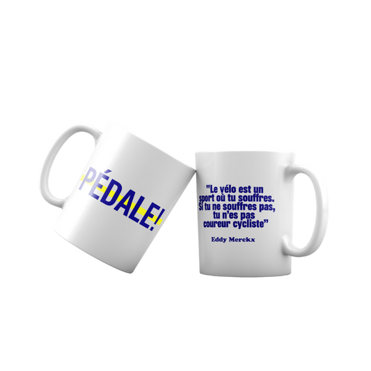 Mug citation Merckx "Le vélo est un sport où tu souffres"