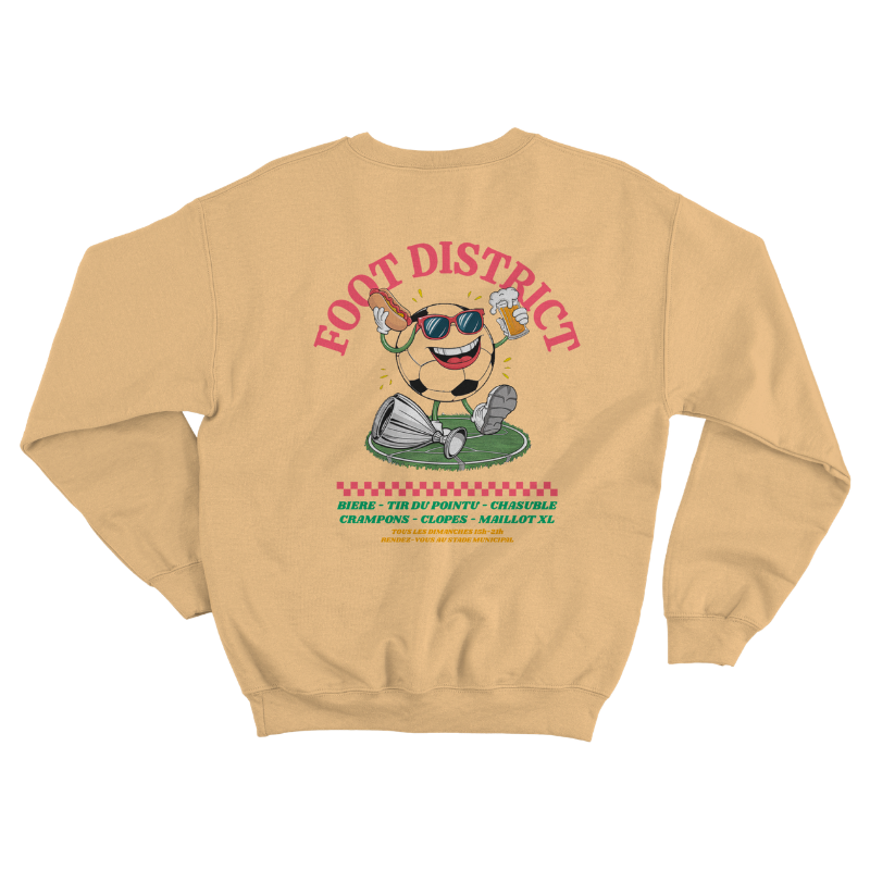 Sweat "Football District" : bière, pointu, chasuble