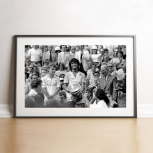 Load image into Gallery viewer, Yannick Noah lifts the trophy, Roland-Garros 1983 