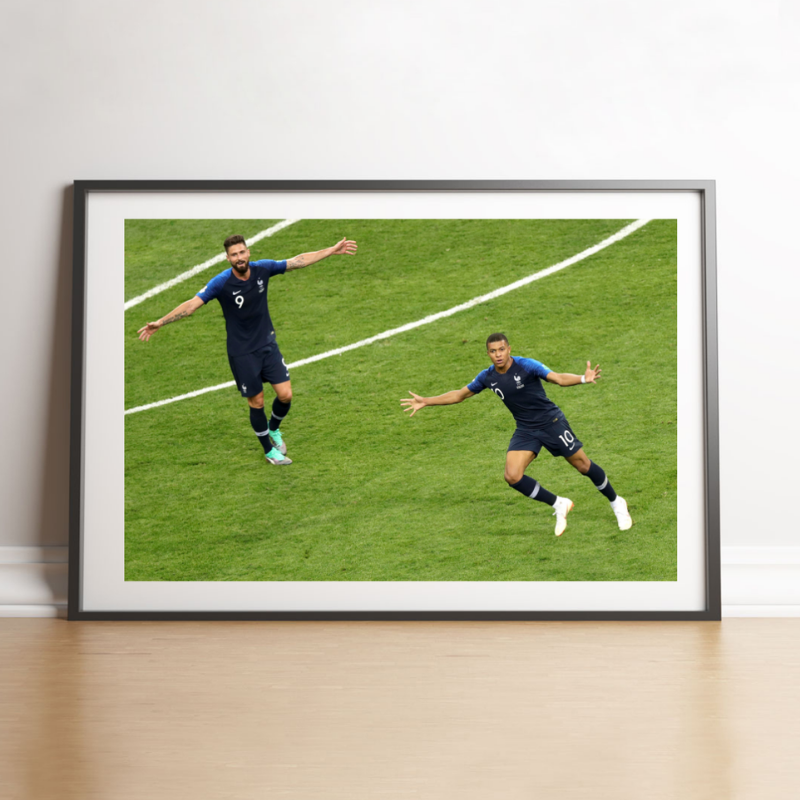 Joie de Giroud et Mbappé, Mondial 2018