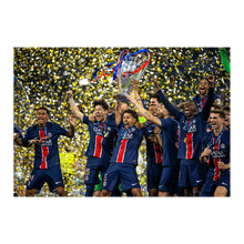 Load image into Gallery viewer, Paris lifts the Champions League trophy, Final 2025