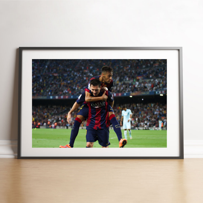 La joie de Neymar et Messi, 2014