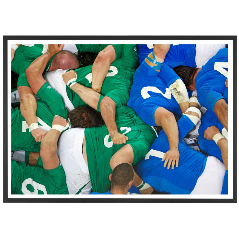 Mêlée de rugby vue du dessus, 2011