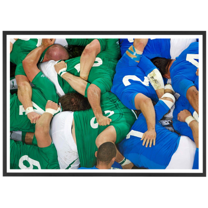 Mêlée de rugby vue du dessus, 2011