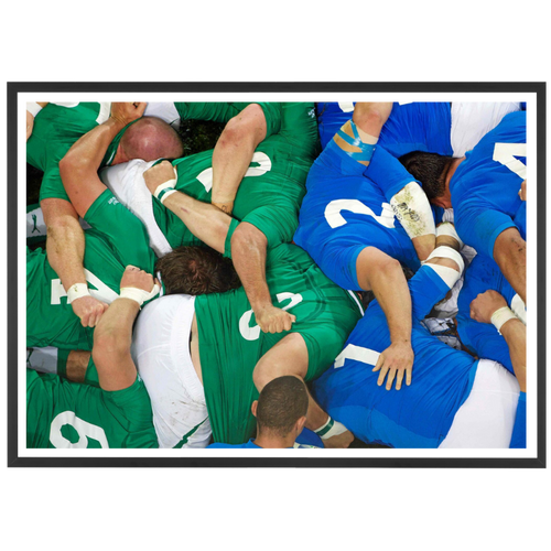 Mêlée de rugby vue du dessus, 2011