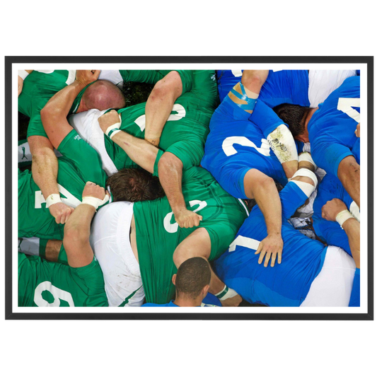 Mêlée de rugby vue du dessus, 2011