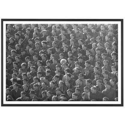 100 men and one woman in a stadium, 1973