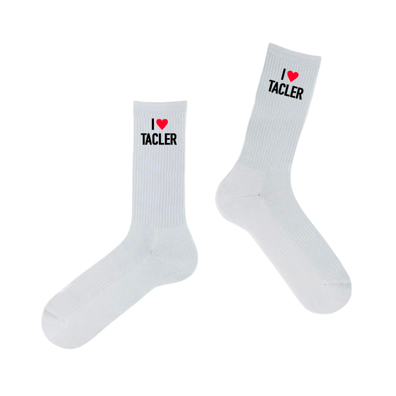 Chaussettes “I ❤️ Tacler”