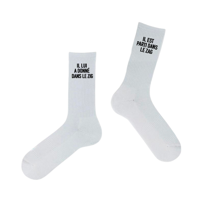 Chaussettes “Il lui a donné dans le zig”