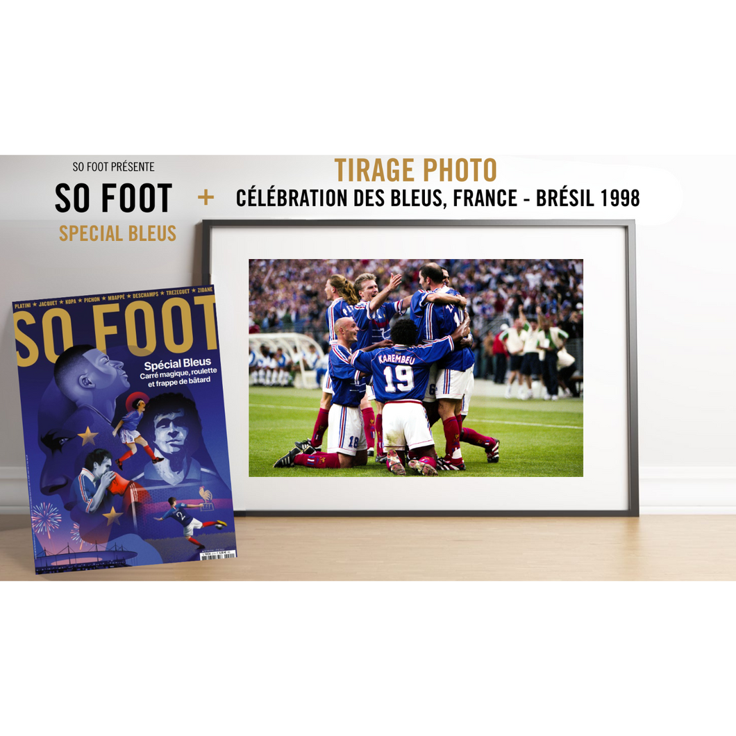 Print box “Celebration of the Blues against Brazil, France 1998” & So Foot magazine #special blues