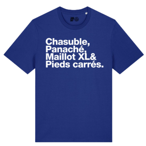 T-shirt bleu 'Chasuble, Panaché, Maillot XL & pied carré'