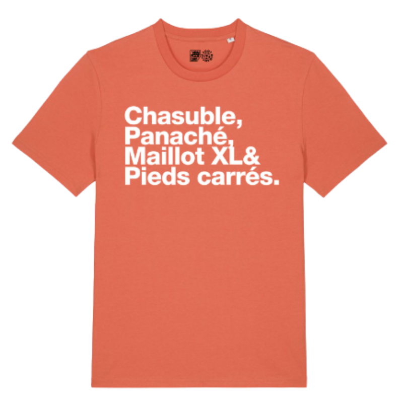 T-shirt orange 'Chasuble, Panaché, Maillot XL & pied carré'