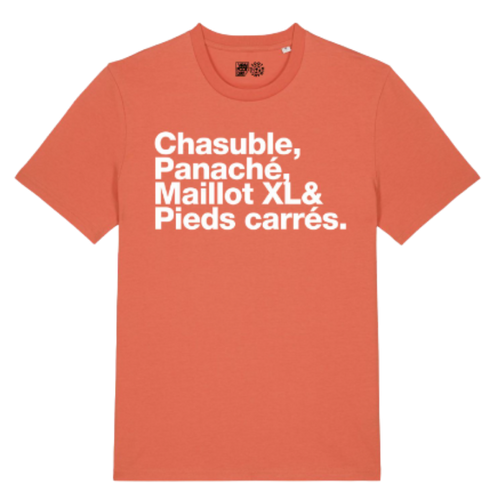 T-shirt orange 'Chasuble, Panaché, Maillot XL & pied carré'