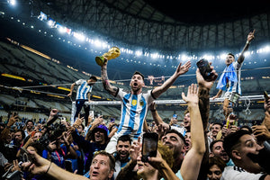 Lionel Messi with the World Cup, 2022