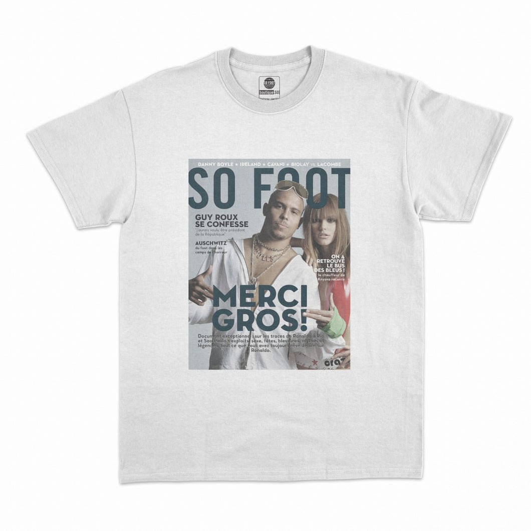 T-Shirt Couv So Foot « Merci gros ! » Ronaldo blanc