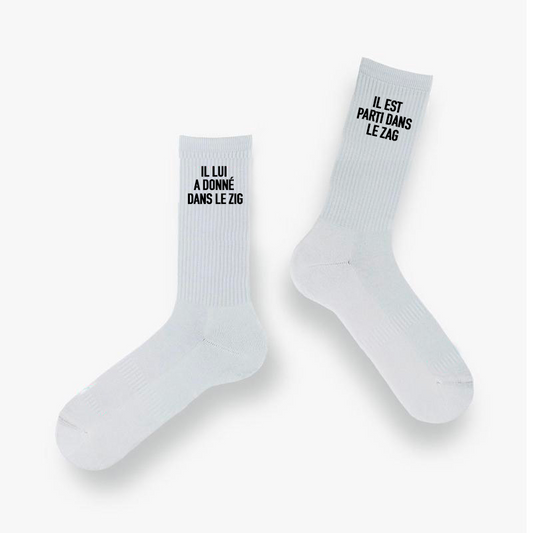 Chaussettes “Il lui a donné dans le zig”
