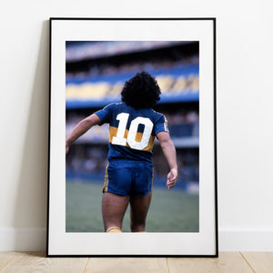 Diego from behind with Boca, 1981