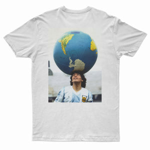 T-Shirt "Maradona the new Atlas" vintage white