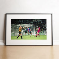 Raï célèbre son but face au Steaua Bucarest, 1997