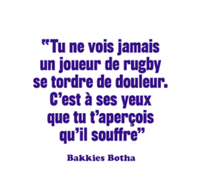 Mug citation Botha "Tu ne vois jamais un joueur de rugby se tordre de douleur"