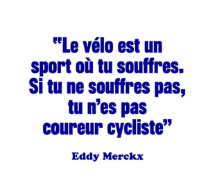 Mug citation Merckx "Le vélo est sport où tu souffres"