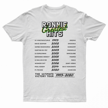 Load image into Gallery viewer, “Ronnie Greatest Hits” T-Shirt white