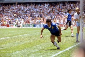 Maradona celebrates his goal of the century, 1986