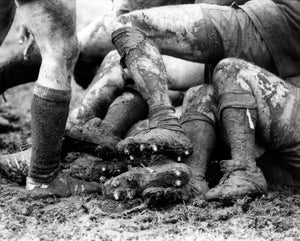 Muddy rugby cleats, 1981 