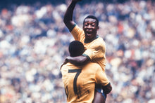 Load image into Gallery viewer, Pelé celebrates his 3rd World Cup, 1970